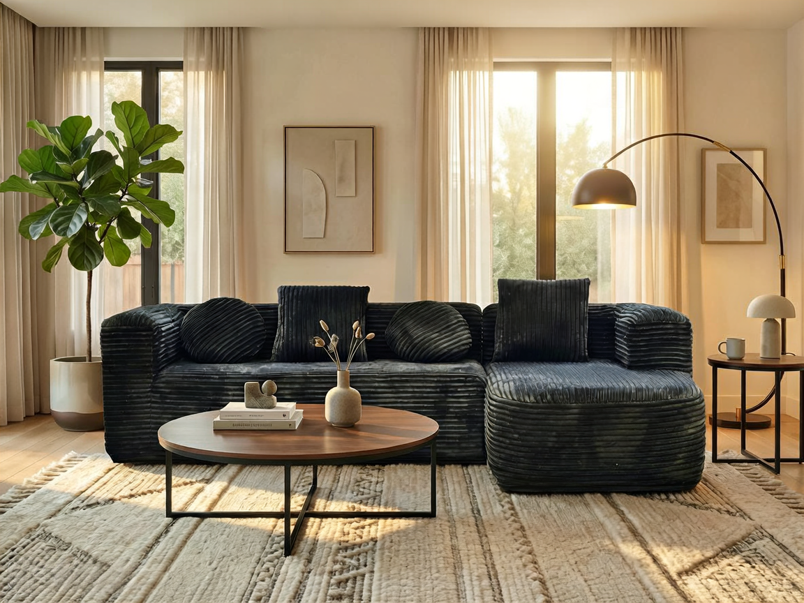 Sheetoo STC-013B208（B） 2/3-Seater Sofa – Custom Fabric & Color, Small Apartment