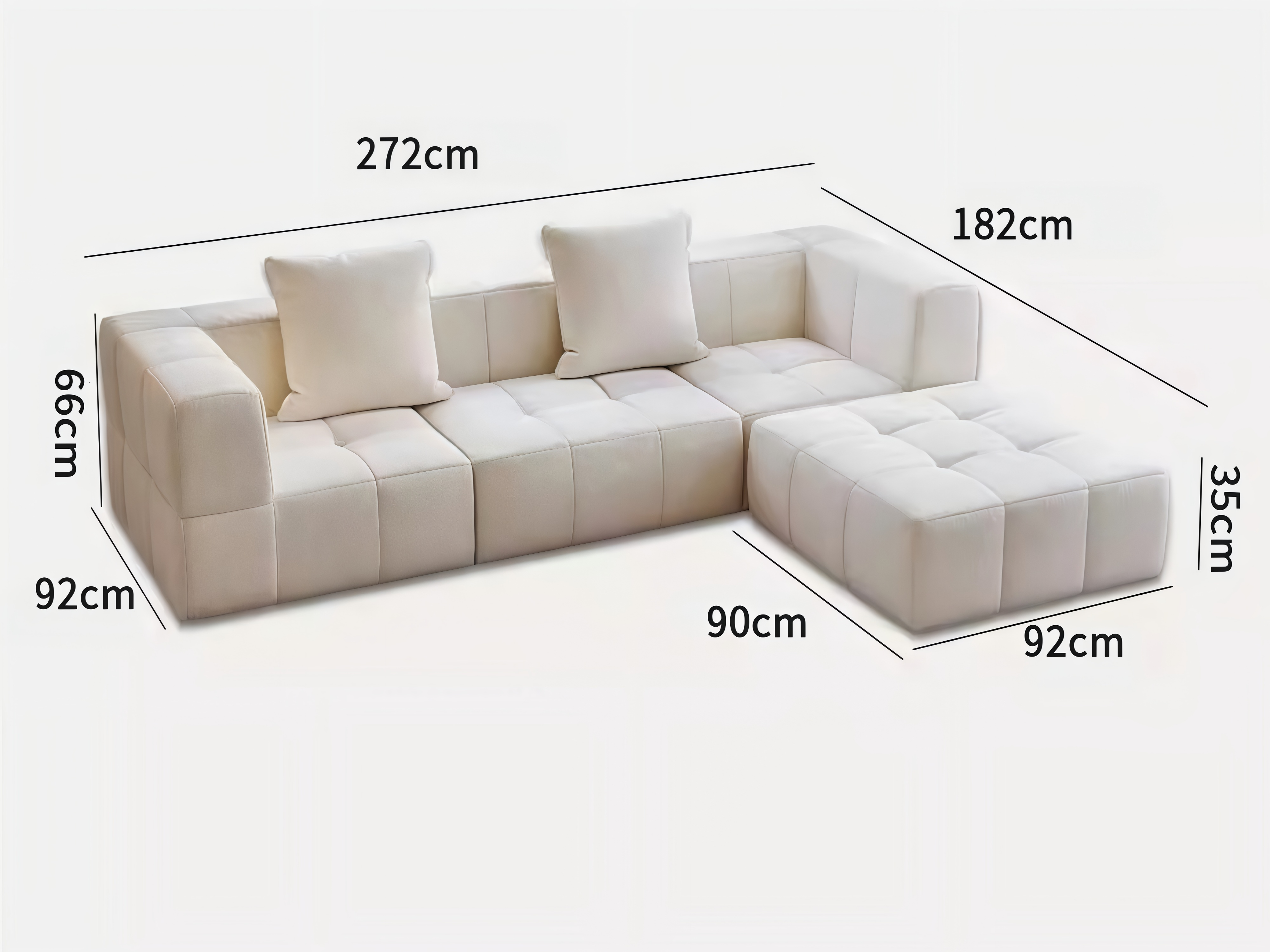 Sheetoo STE-001 3+ Person Sofa – Custom Size & Color, Modern Fabric, Roll