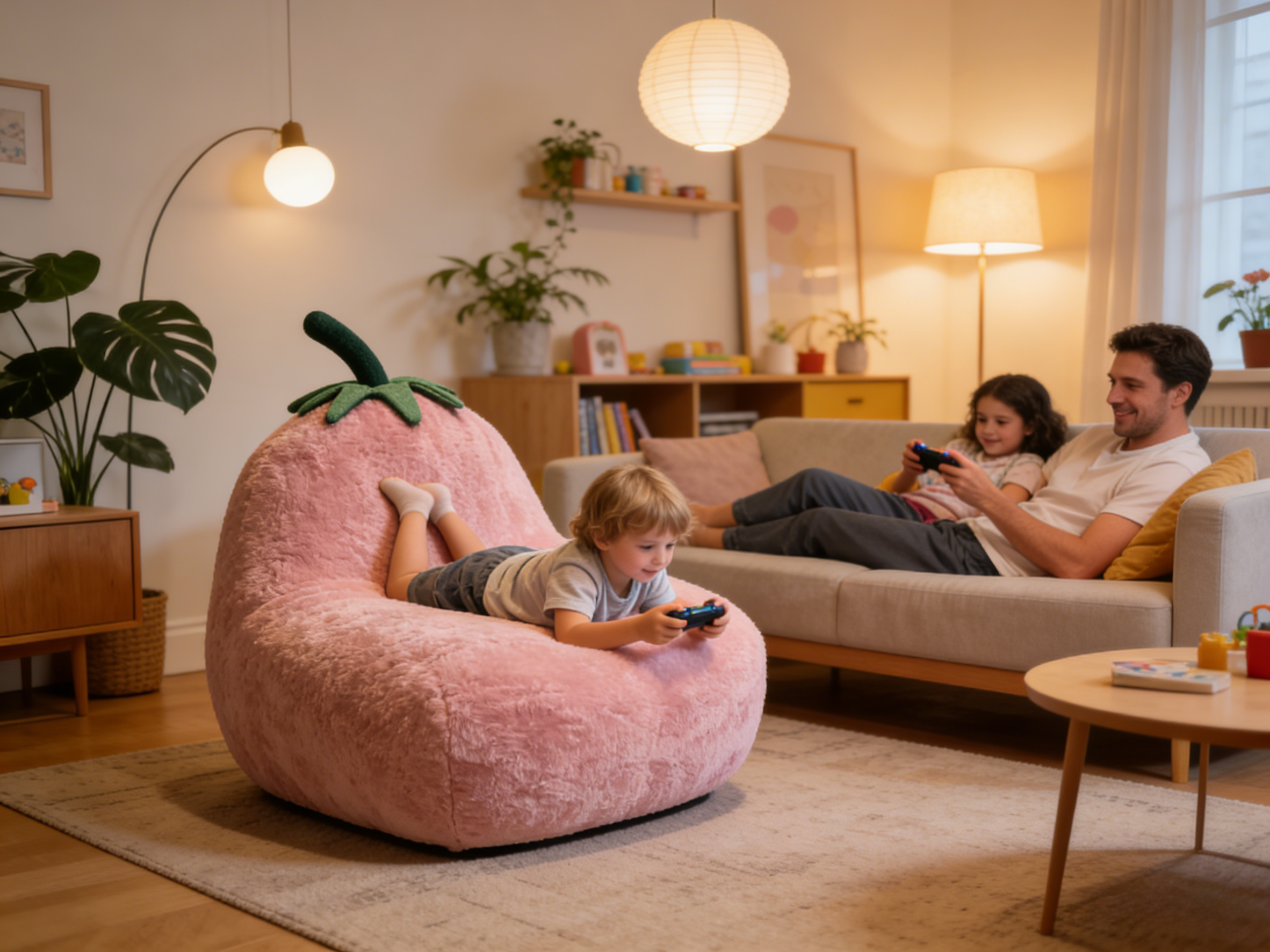 Sheetoo TQ004 Eggplant Shape Single Sofa – Cute, Soft & Family-Friendly