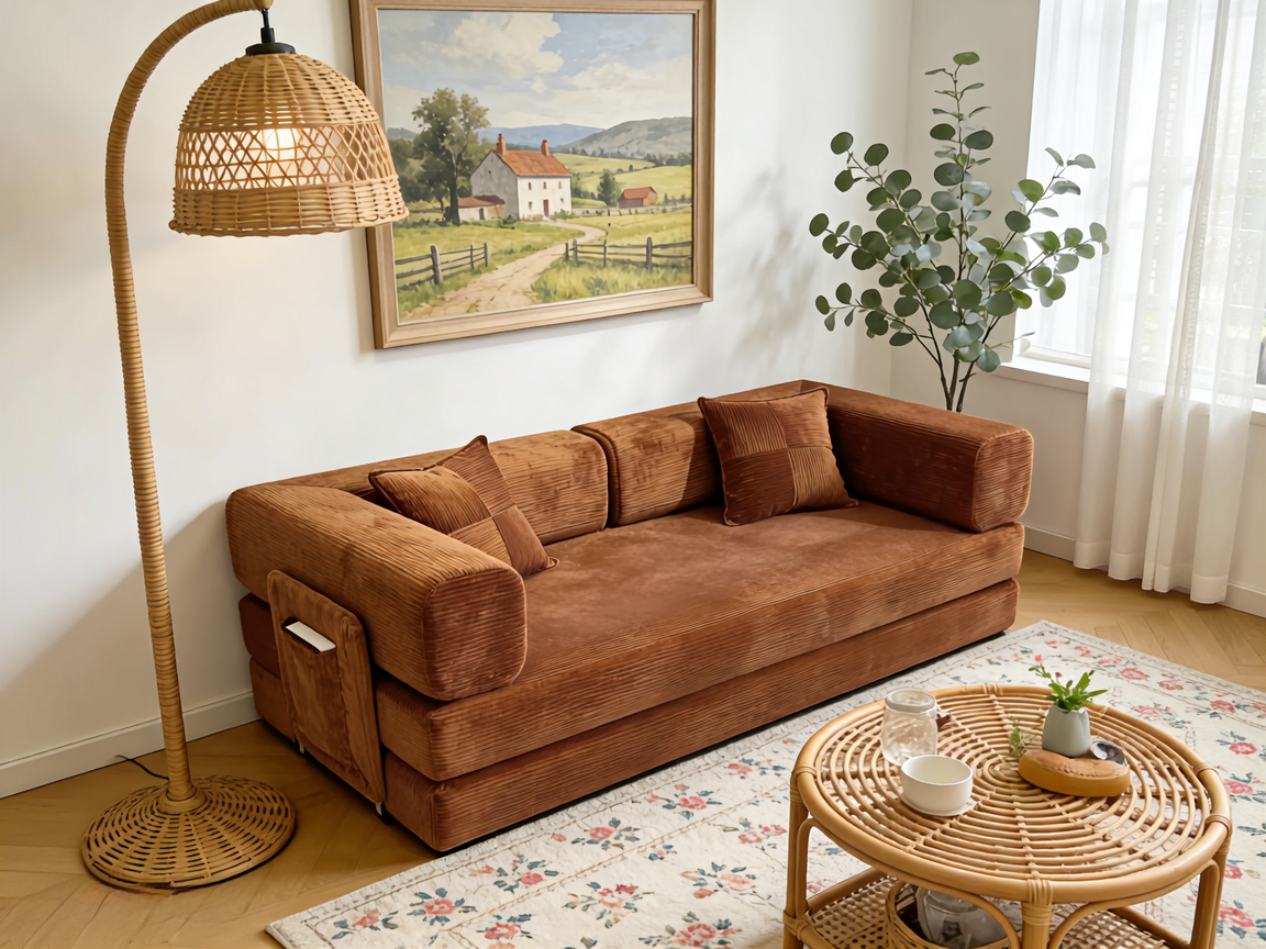 Sheetoo STE-014（B）Convertible Sofa Bed – Pull-Out, Multiple Sizes, Compressed