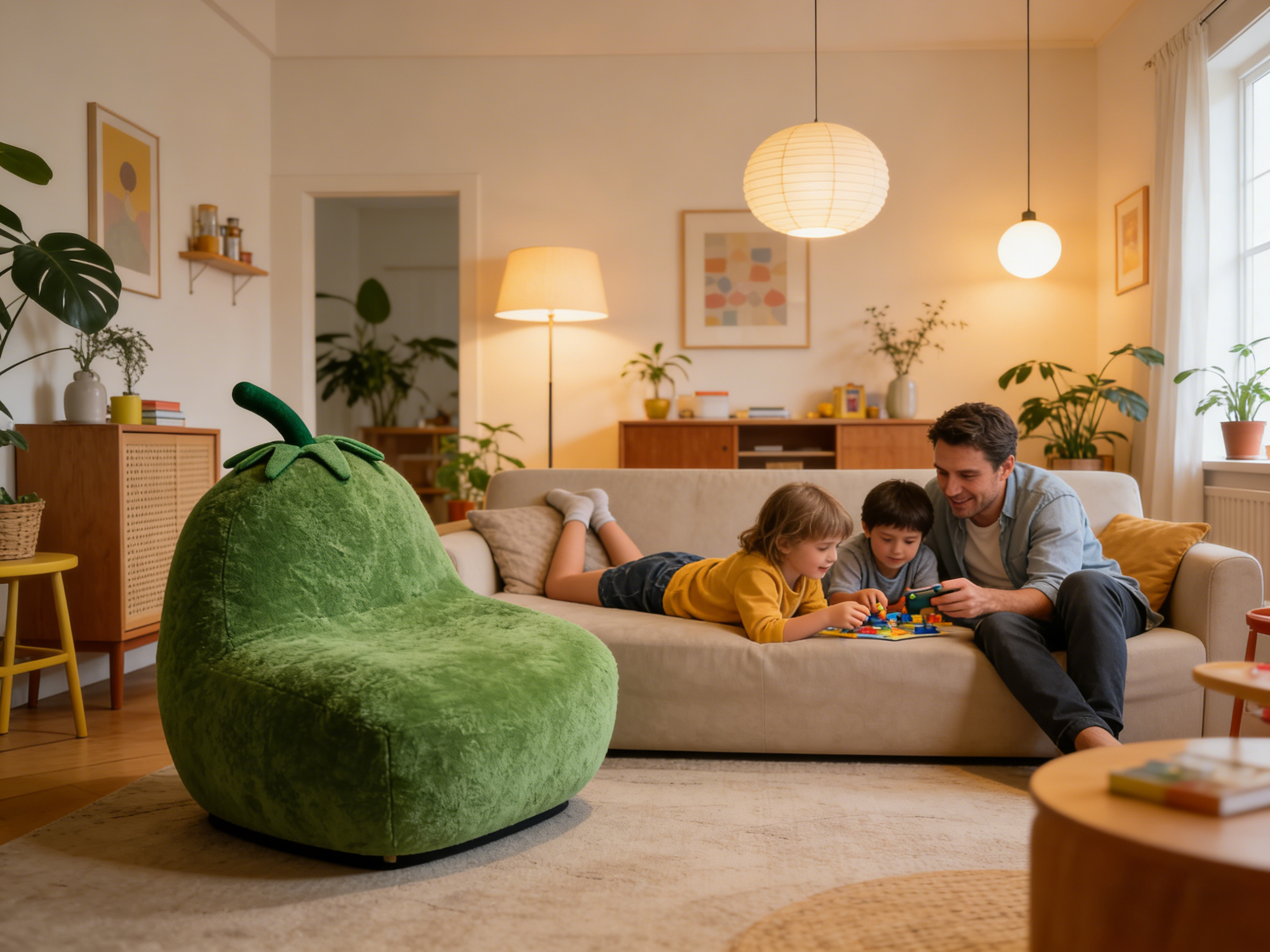 Sheetoo TQ004 Eggplant Shape Single Sofa – Cute, Soft & Family-Friendly