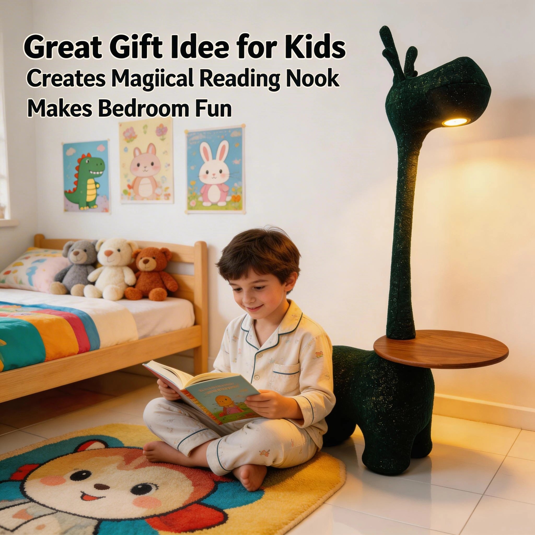 Sheetoo TQ012 Giraffe & Dino LED Night Light – Animal Lamp with Storage Tray