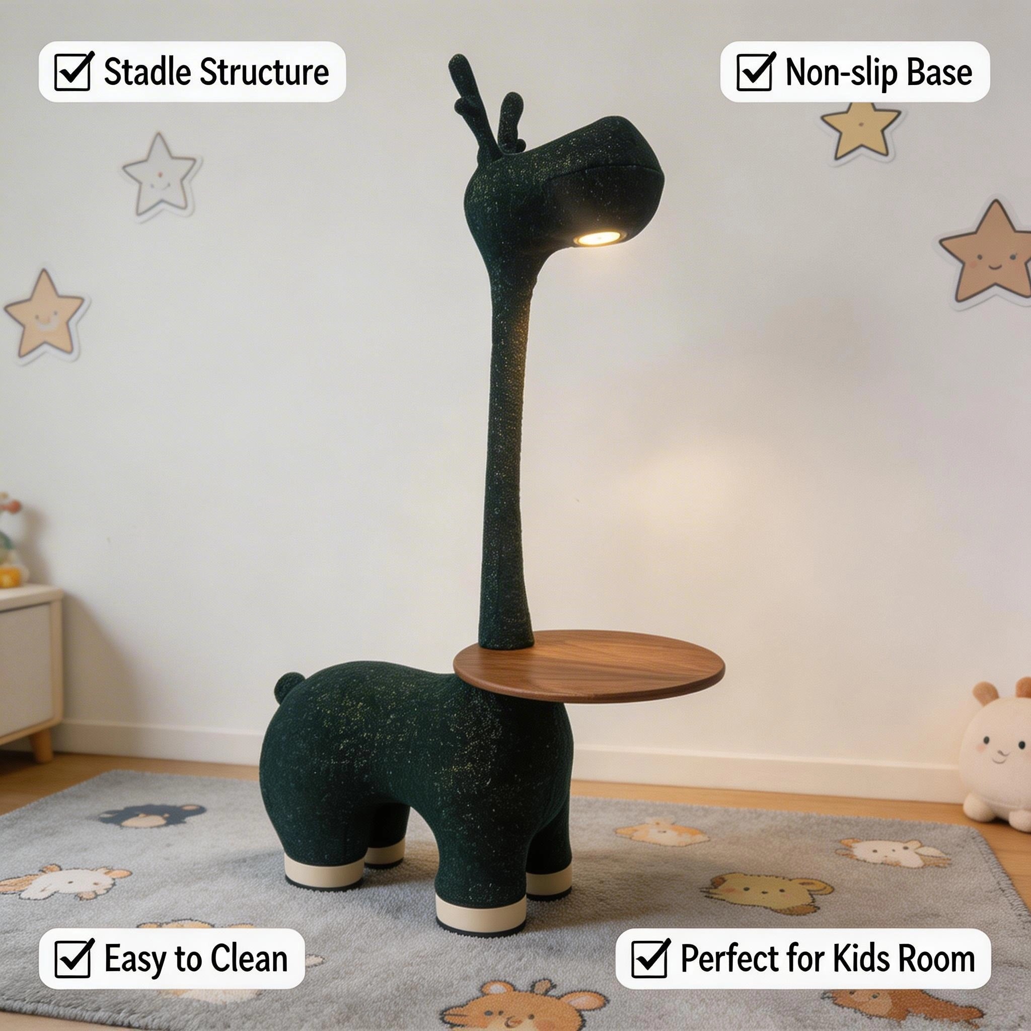 Sheetoo TQ012 Giraffe & Dino LED Night Light – Animal Lamp with Storage Tray