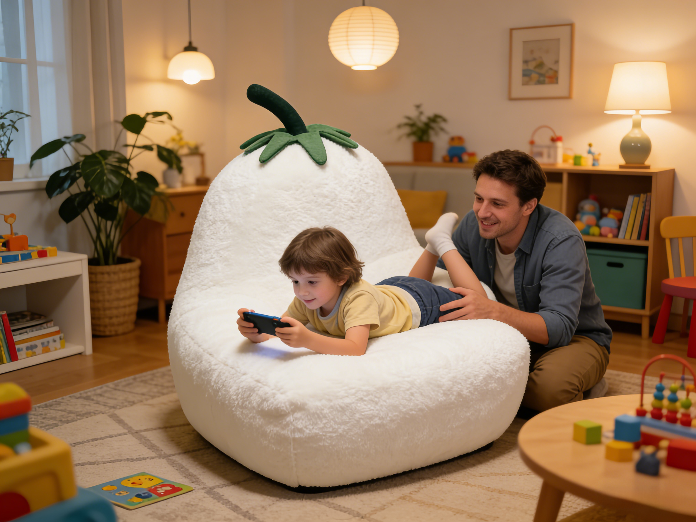 Sheetoo TQ004 Eggplant Shape Single Sofa – Cute, Soft & Family-Friendly
