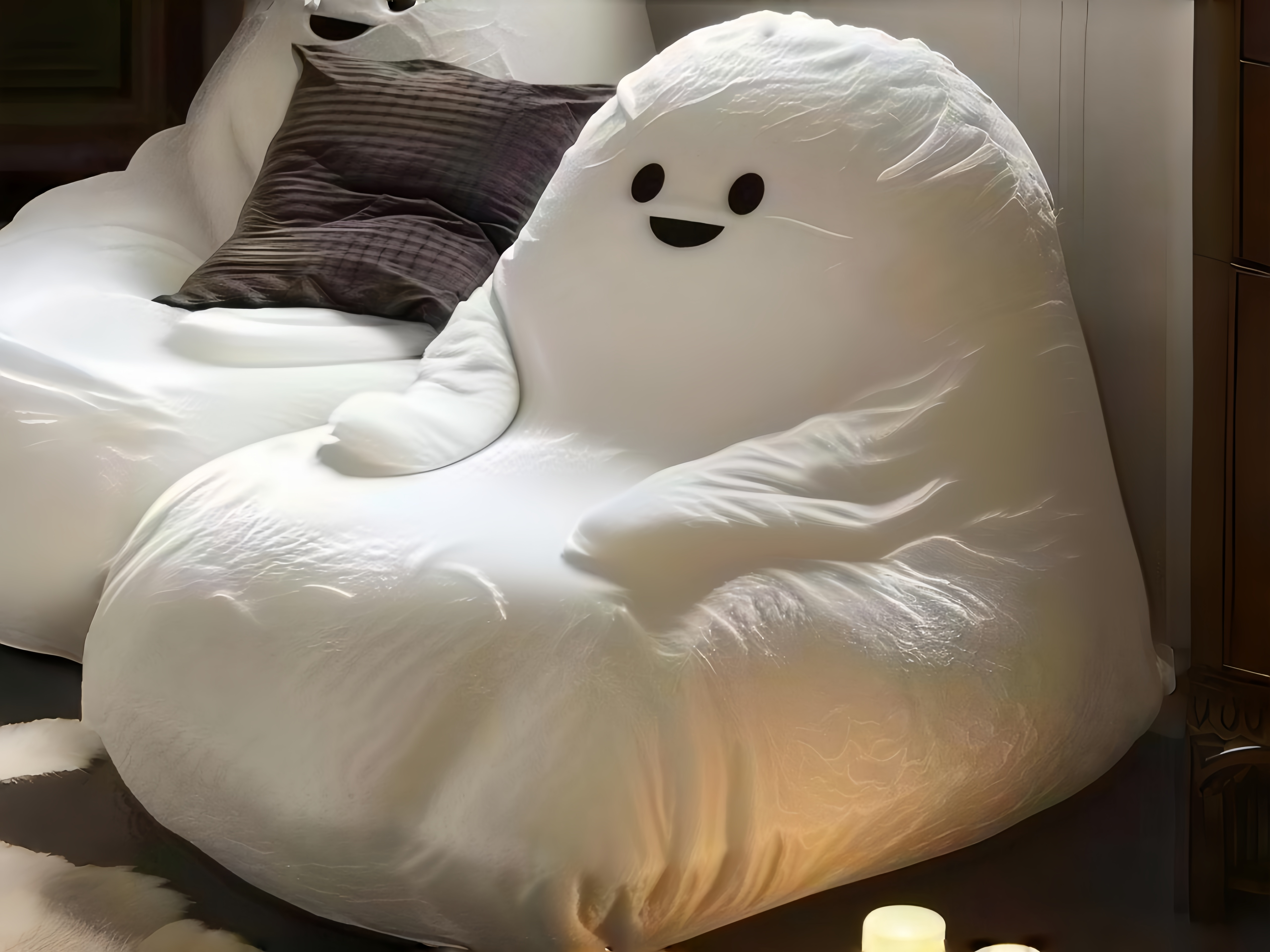 Sheetoo TQ003 Cute Ghost Sofa Chair – Plush & Family-Friendly for Home