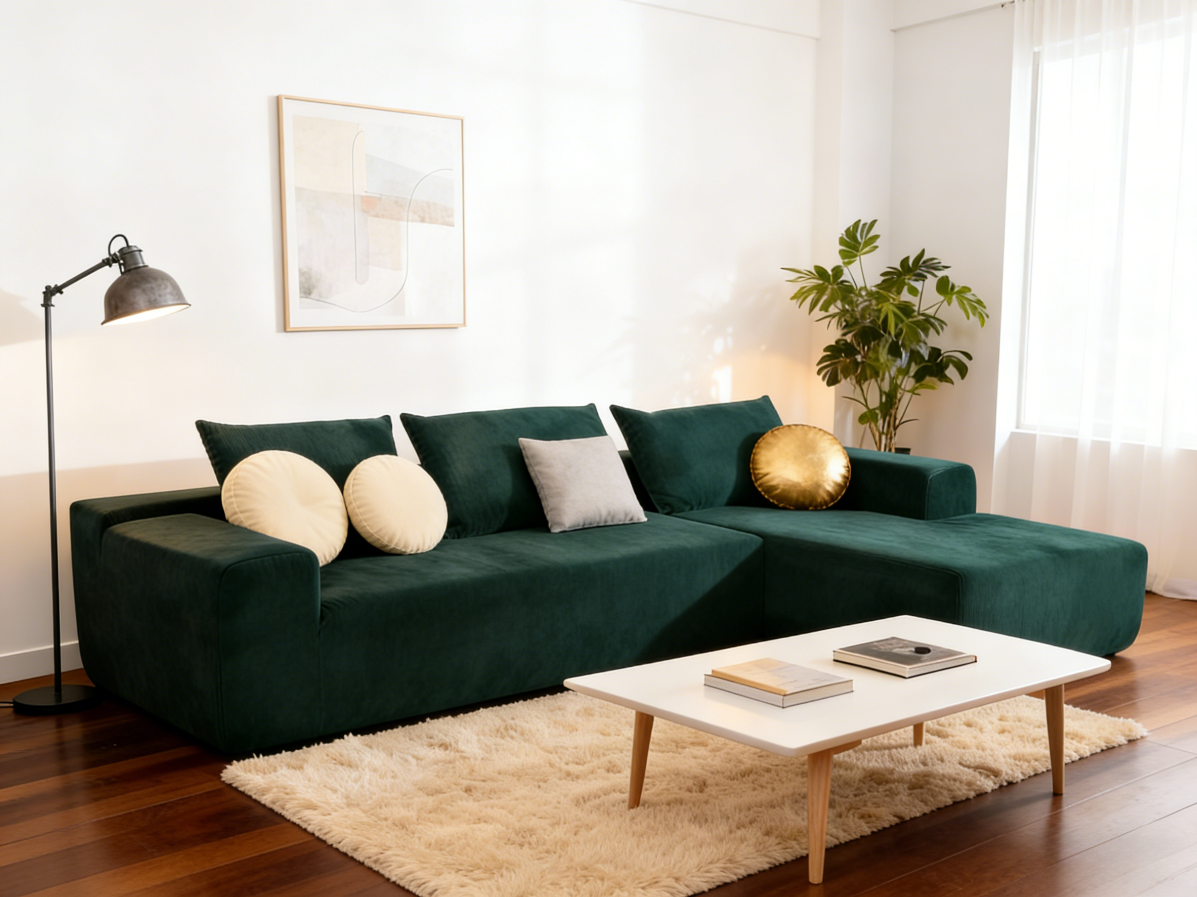 Sheetoo ST203C Chaise Sofa – 2/3-Seater+Chaise, Custom Colors, Roll Pack