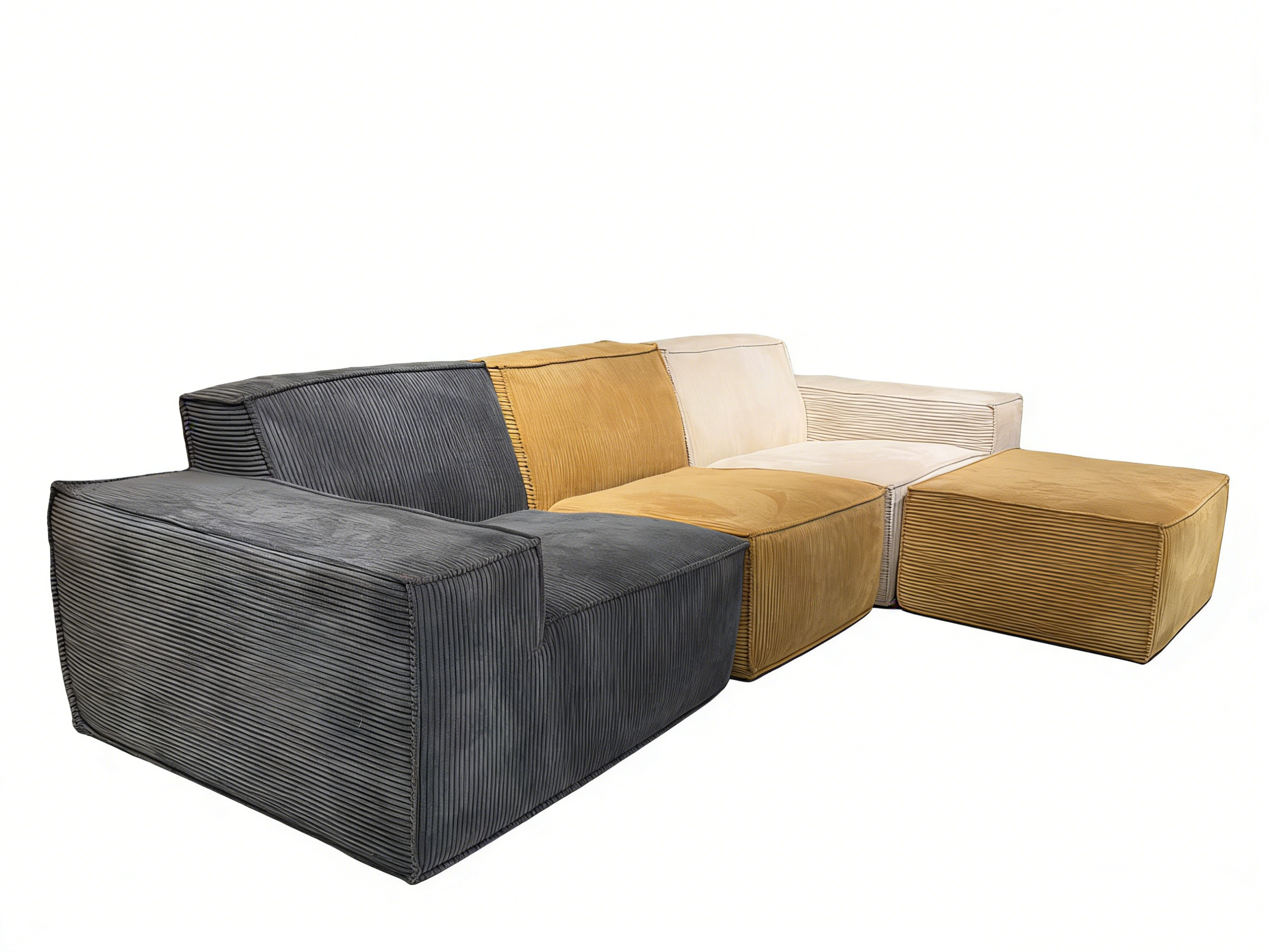 Sheetoo STE-005 Modular Sofa – Free Splicing, Ottoman, Roll Pack for Apartment