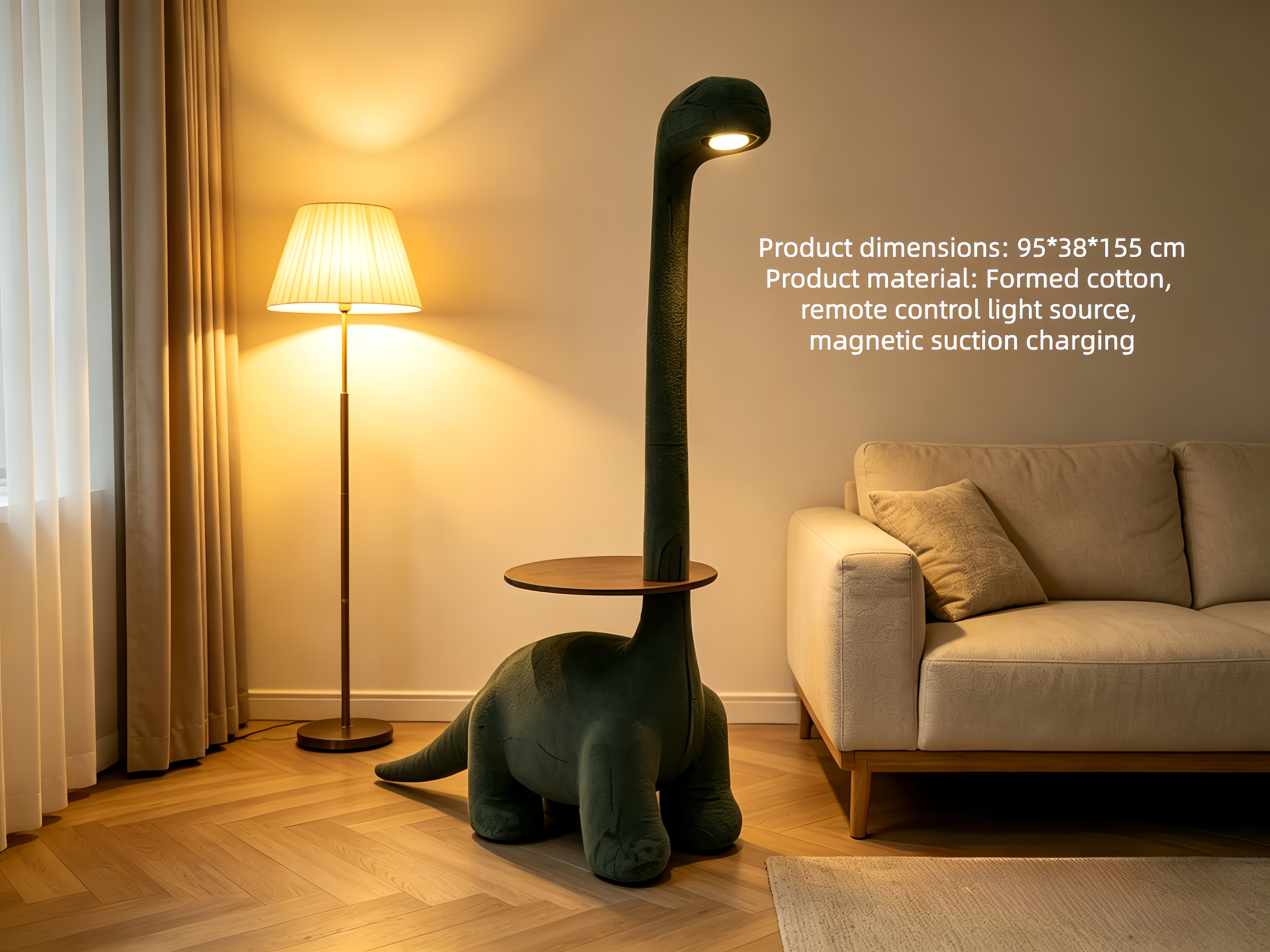 Sheetoo TQ012 Giraffe & Dino LED Night Light – Animal Lamp with Storage Tray