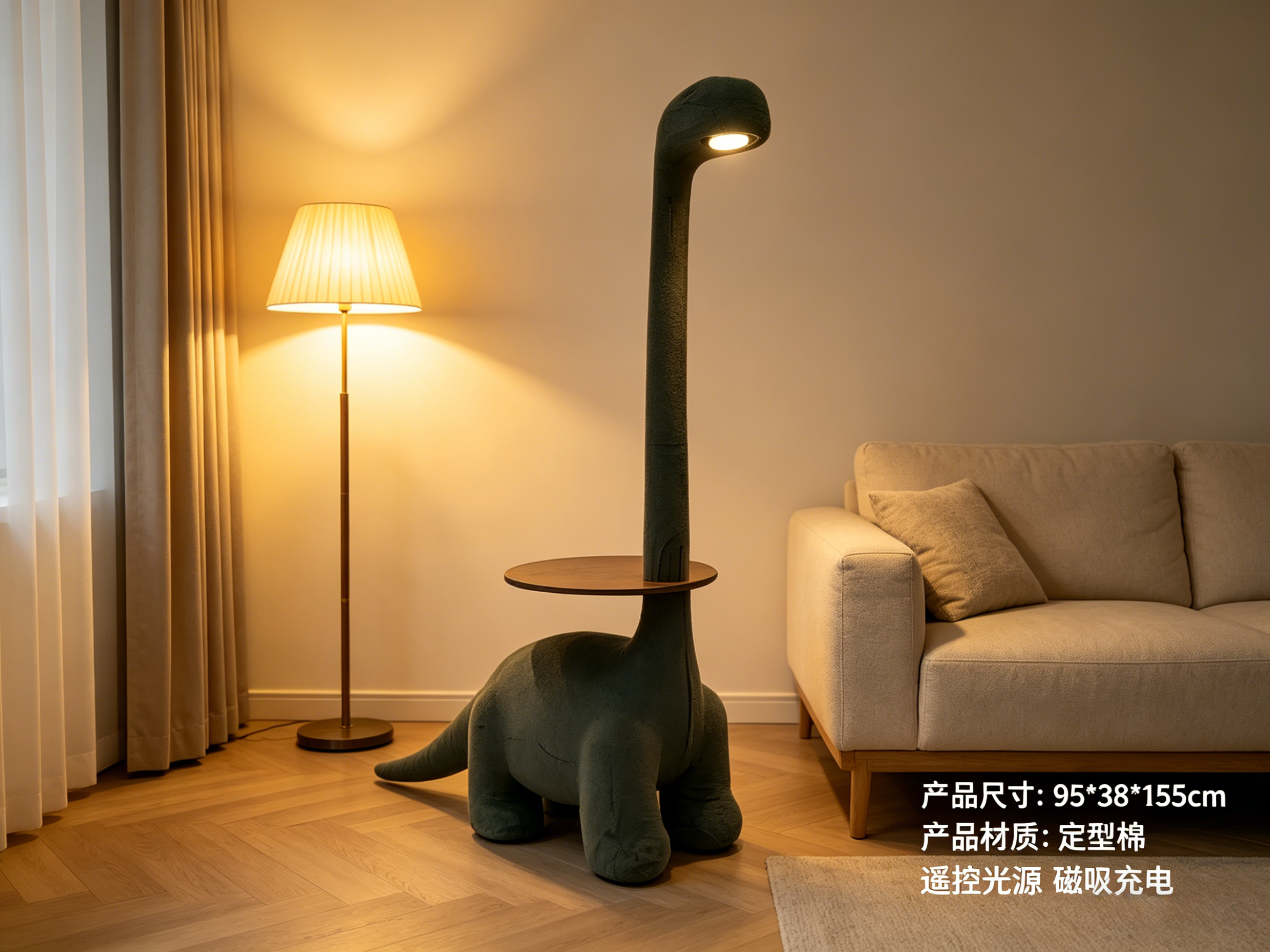 Sheetoo TQ012 Giraffe & Dino LED Night Light – Animal Lamp with Storage Tray