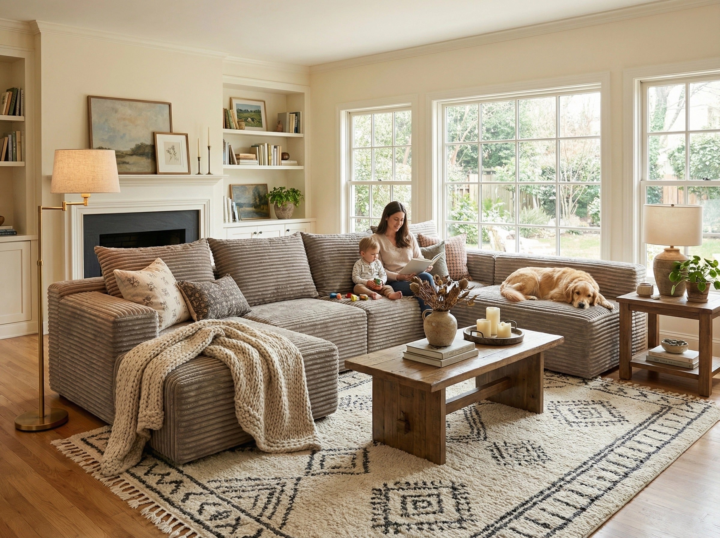 Sheetoo MGB4332-41-3set Modular 3-Piece Sofa – Extendable Chaise, Custom, Roll Pack