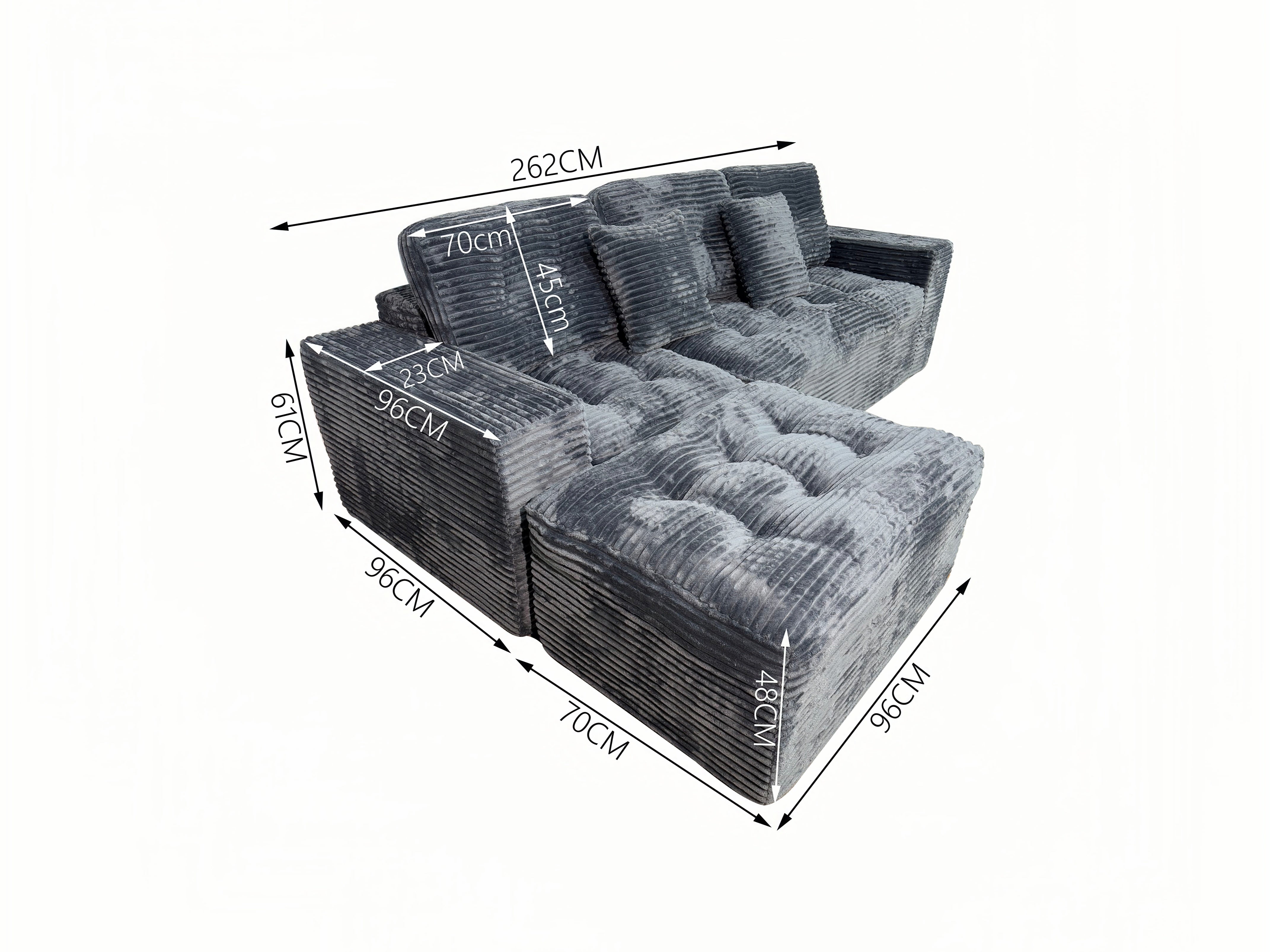 Sheetoo MGKS042 Multi-Person Extendable Sofa – Sitting & Lying, Roll Pack